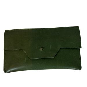 MILLOO Smooth Green Raw Leather Wallet